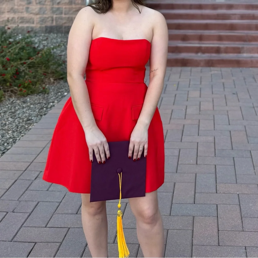 Odd Muse Red Strapless Dress - Picture 7 of 7